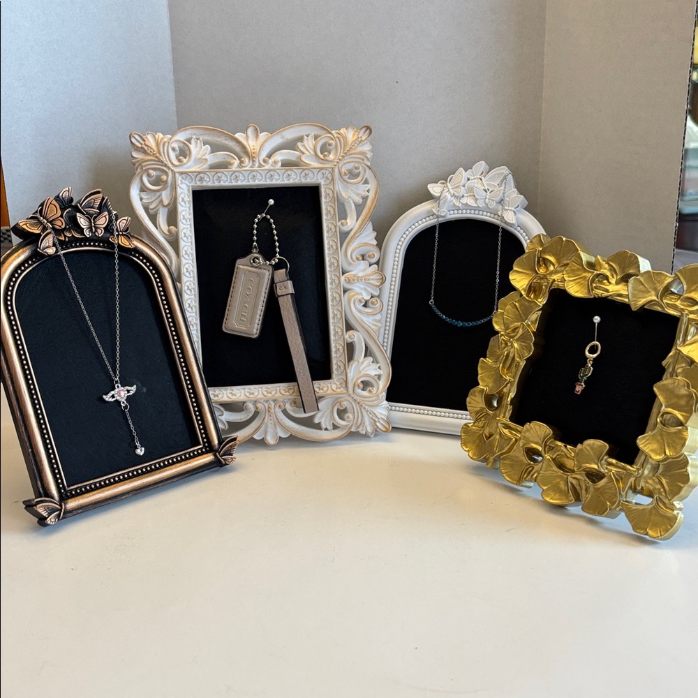 Jewelry Displays HAND CRAFTED Oval, Square, Oblong Rectangle White, Gold, Bronze
